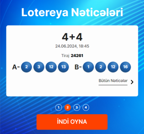 4+4 lotereya Cek Pot